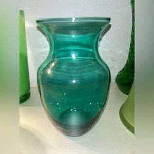 Vintage, 8” aqua/green Vase